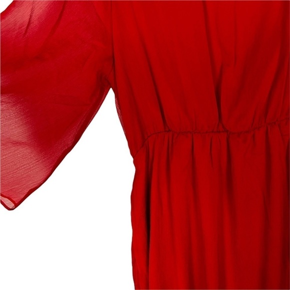 CITY CHIC SOFTLY WRAP LOVE RED BATWING SLEEVE FAUX WRAP HOLIDAY COCKTAIL DRESS - Picture 11 of 16